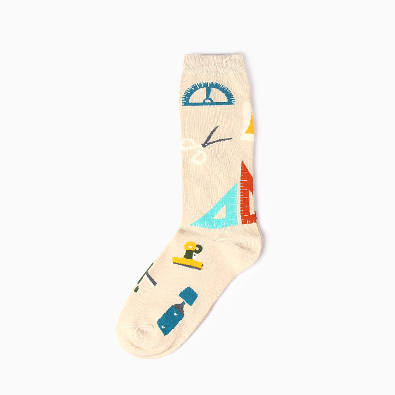 Socks Female High Socks Male Stockings Long-barreled Socks Seafood Funny Painting Hip-hop Cartoon Socks Tide